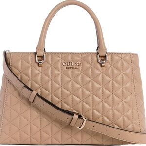 NWT Women's Guess Tan Quilted Satchel Bag